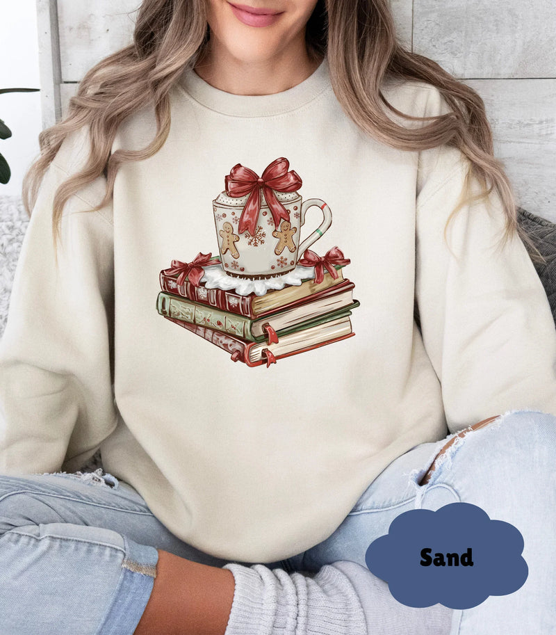 🎄☃️ Cozy Christmas Sweatshirt | Book Lover Gift for Her 🎁 - Evie's Dreamlands