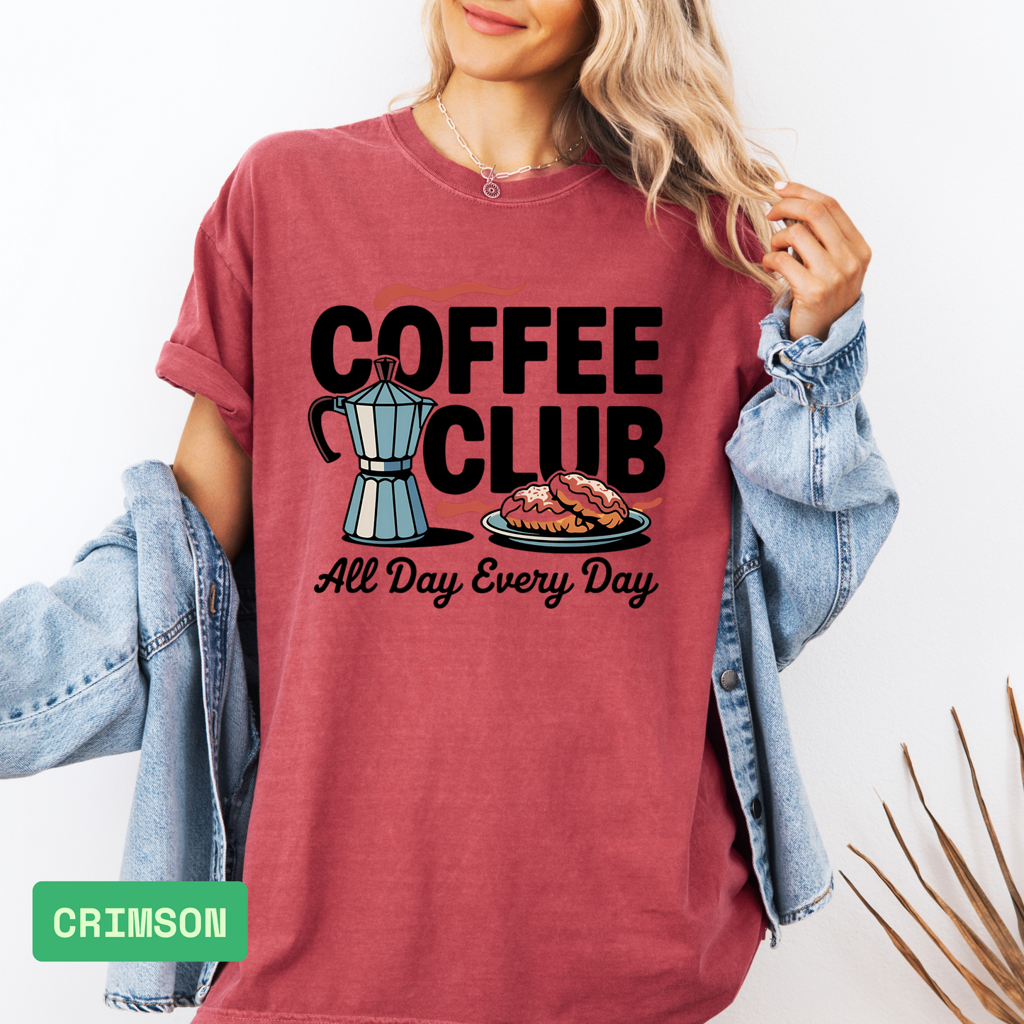 Coffee Club T-Shirt – Retro Coffee & Croissant Graphic Tee, Vintage Aesthetic Foodie Shirt Gift for Coffee Lovers - Evie's Dreamlands