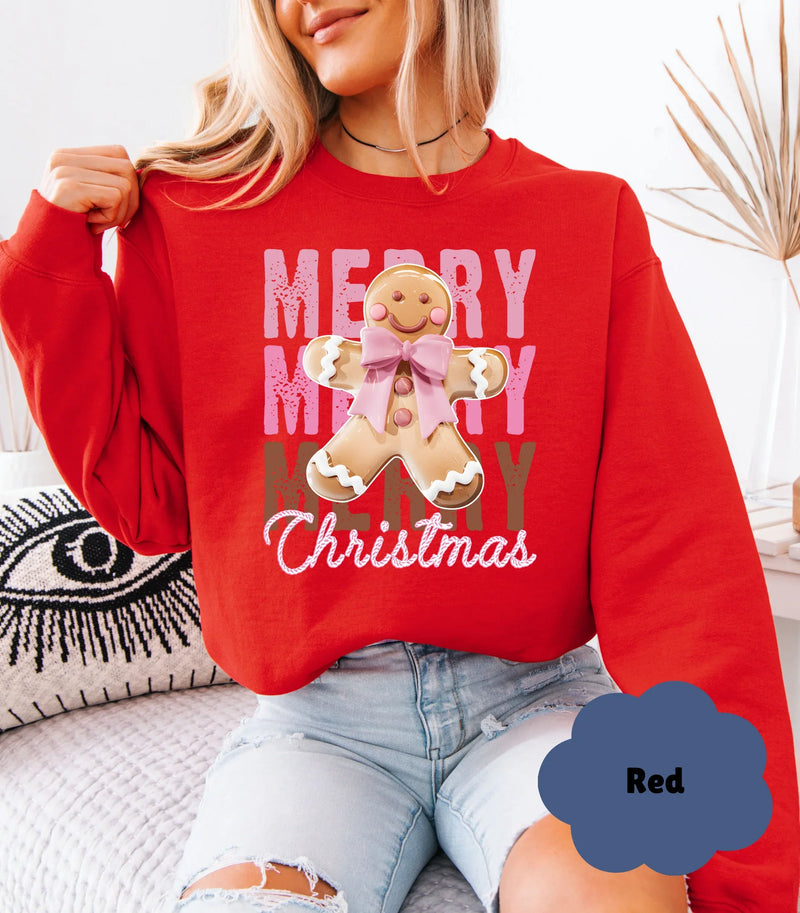 Merry Gingerbread Sweatshirt: Cozy Christmas Gift for Family - Evie's Dreamlands