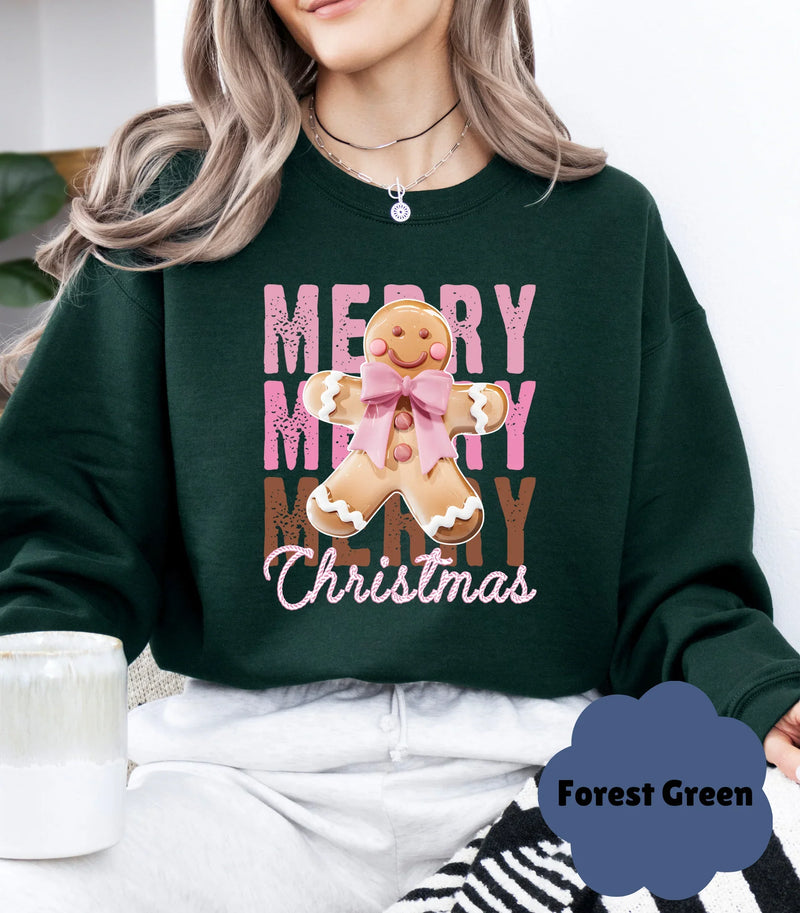 Merry Gingerbread Sweatshirt: Cozy Christmas Gift for Family - Evie's Dreamlands