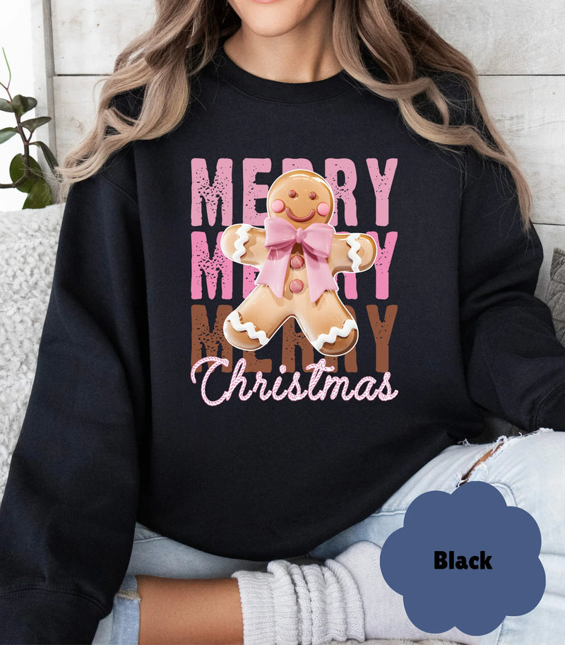 Merry Gingerbread Sweatshirt: Cozy Christmas Gift for Family - Evie's Dreamlands