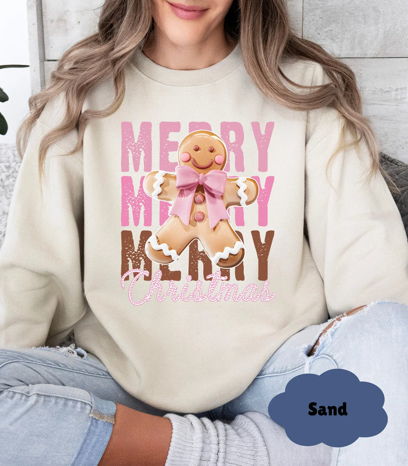 Merry Gingerbread Sweatshirt: Cozy Christmas Gift for Family - Evie's Dreamlands