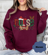 Nurse Christmas Sweatshirt | Merry & Bright Gift for Healthcare Worker - Evie's Dreamlands