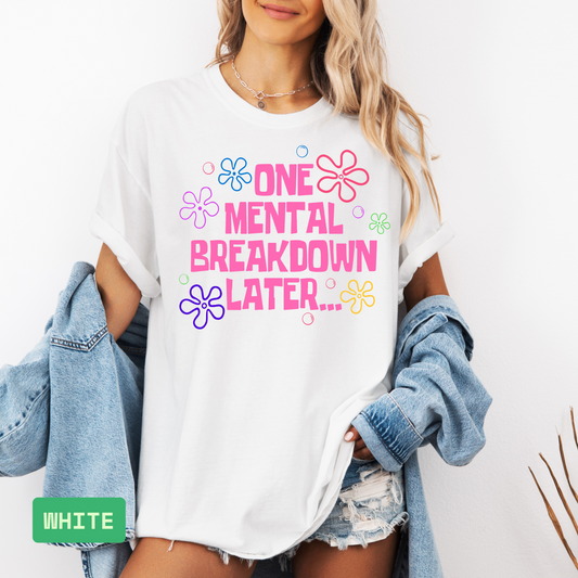 One Mental Breakdown Later T-Shirt – Comfort Colors® Funny Anxiety Humor Tee, Sarcastic Quote Shirt, Mental Health Awareness Gift - Evie's Dreamlands