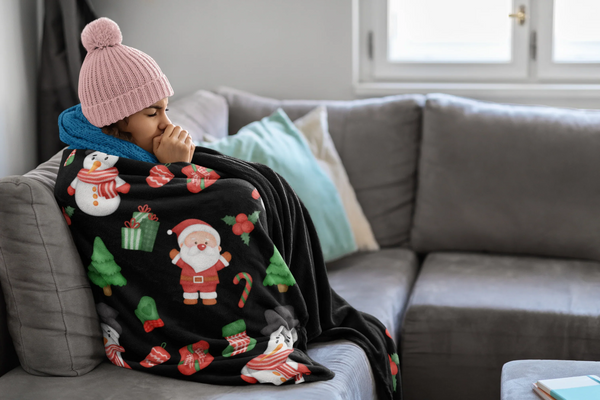 Cozy Santa & Snowman Christmas Throw Blanket | Holiday Home Decor - Evie's Dreamlands