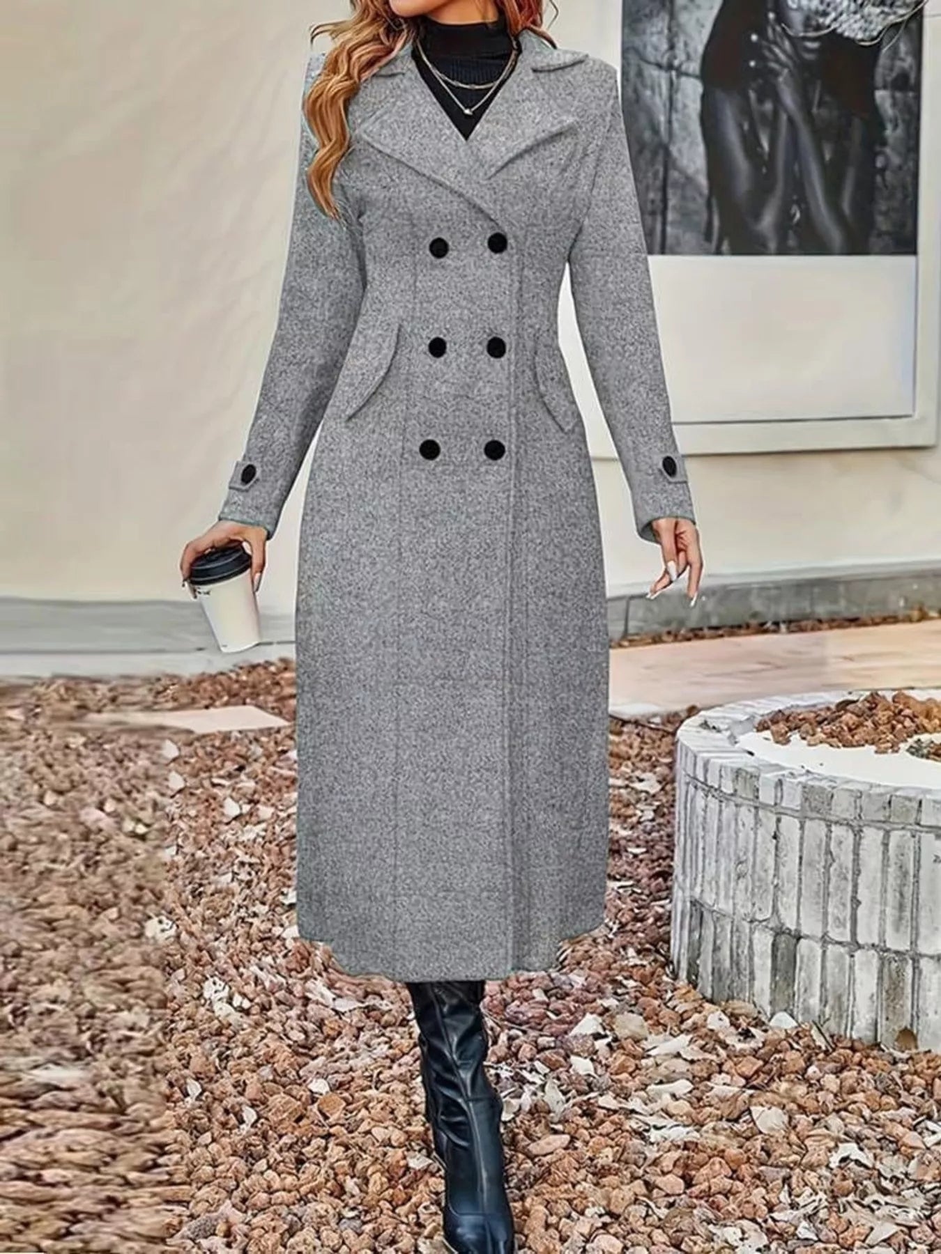 Double-Breasted Longline Trench Coat