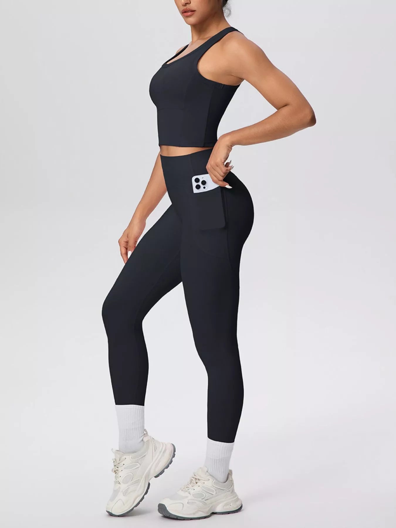Scoop Neck Tank & High-Waisted Leggings Set