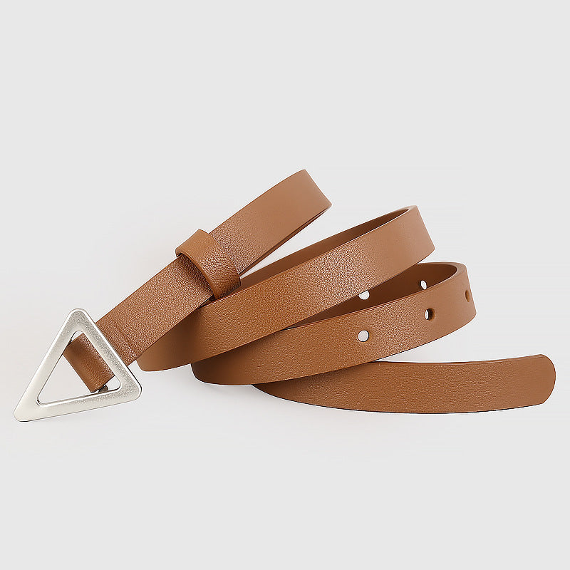 Triangle Buckle Skinny Belt