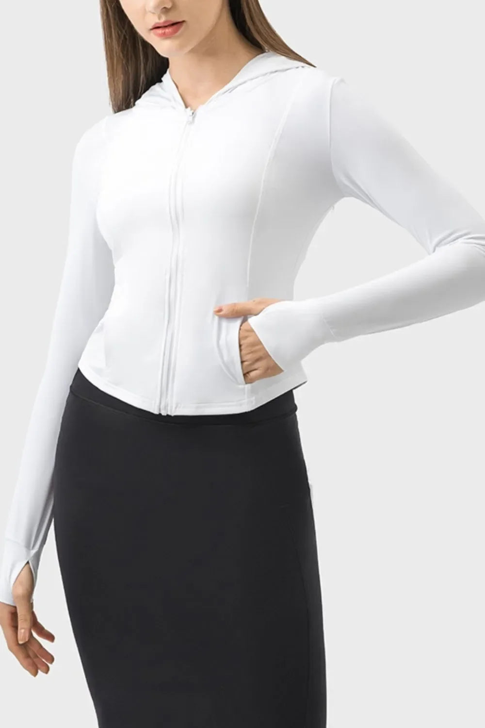 Zip Up Hooded Active Jacket