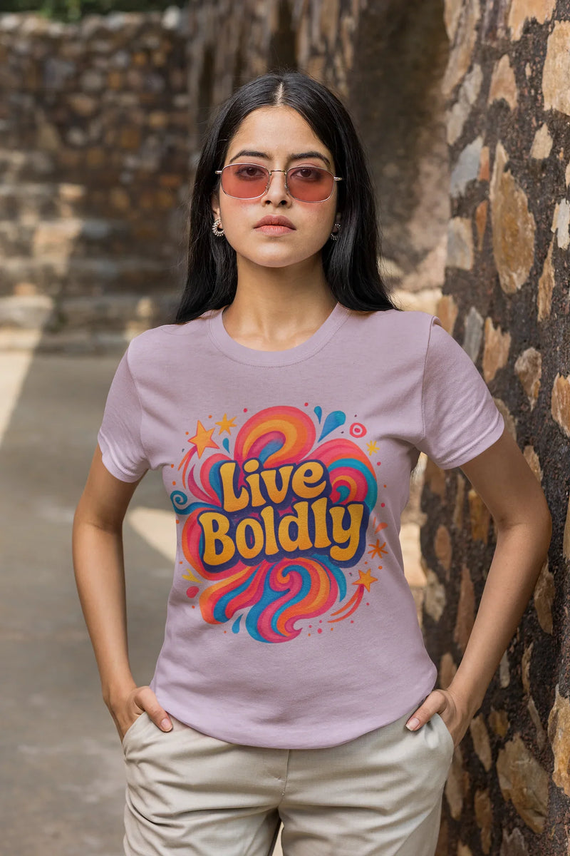 Live Boldly Unisex T-Shirt | Vibrant Garment-Dyed Cotton Graphic Tee - Evie's Dreamlands