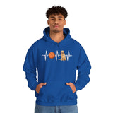 Basketball Dog Lover Hoodie | Heartbeat Design Unisex Sweatshirt | Cozy Sportswear for Men & Women