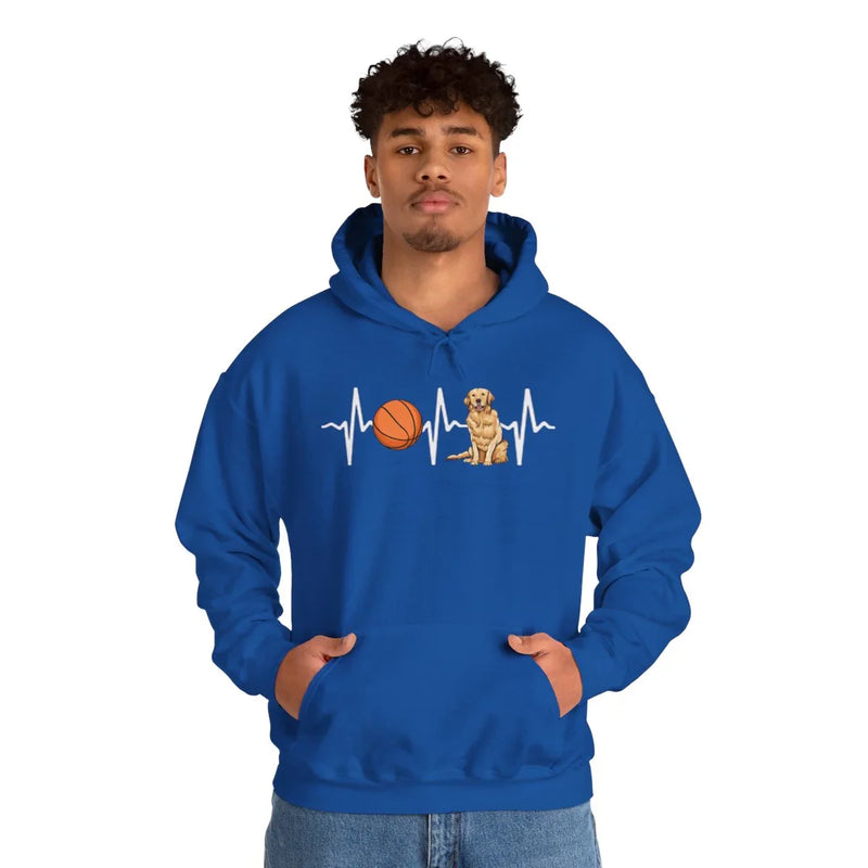 Basketball Dog Lover Hoodie | Heartbeat Design Unisex Sweatshirt | Cozy Sportswear for Men & Women