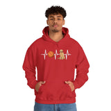 Perfect Gift for Dog Lovers – Basketball Heartbeat Hoodie | Warm Unisex Winter Sweatshirt