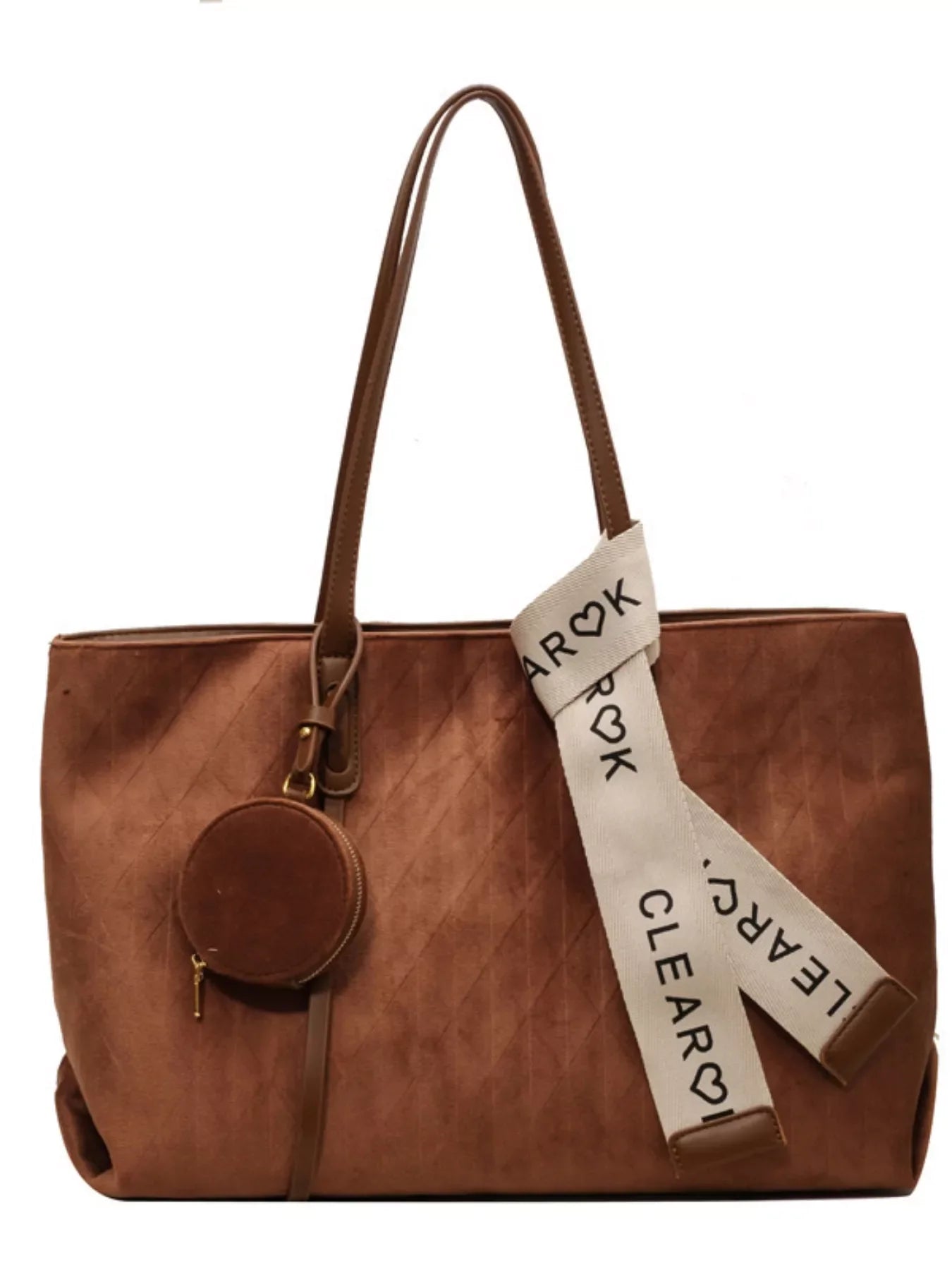 Large Capacity Velvet Tote Bag with Coin Purse – Luxe Everyday Carryall