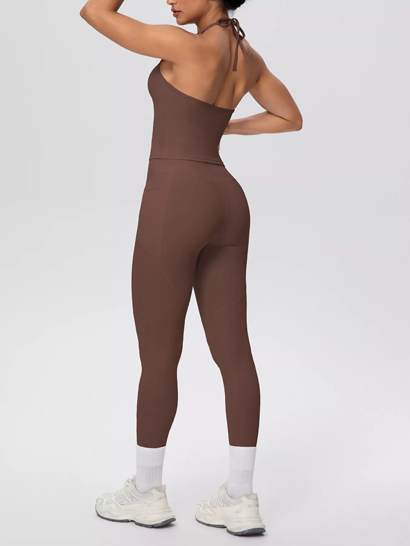 Halter Neck Cami & High-Waisted Leggings Set