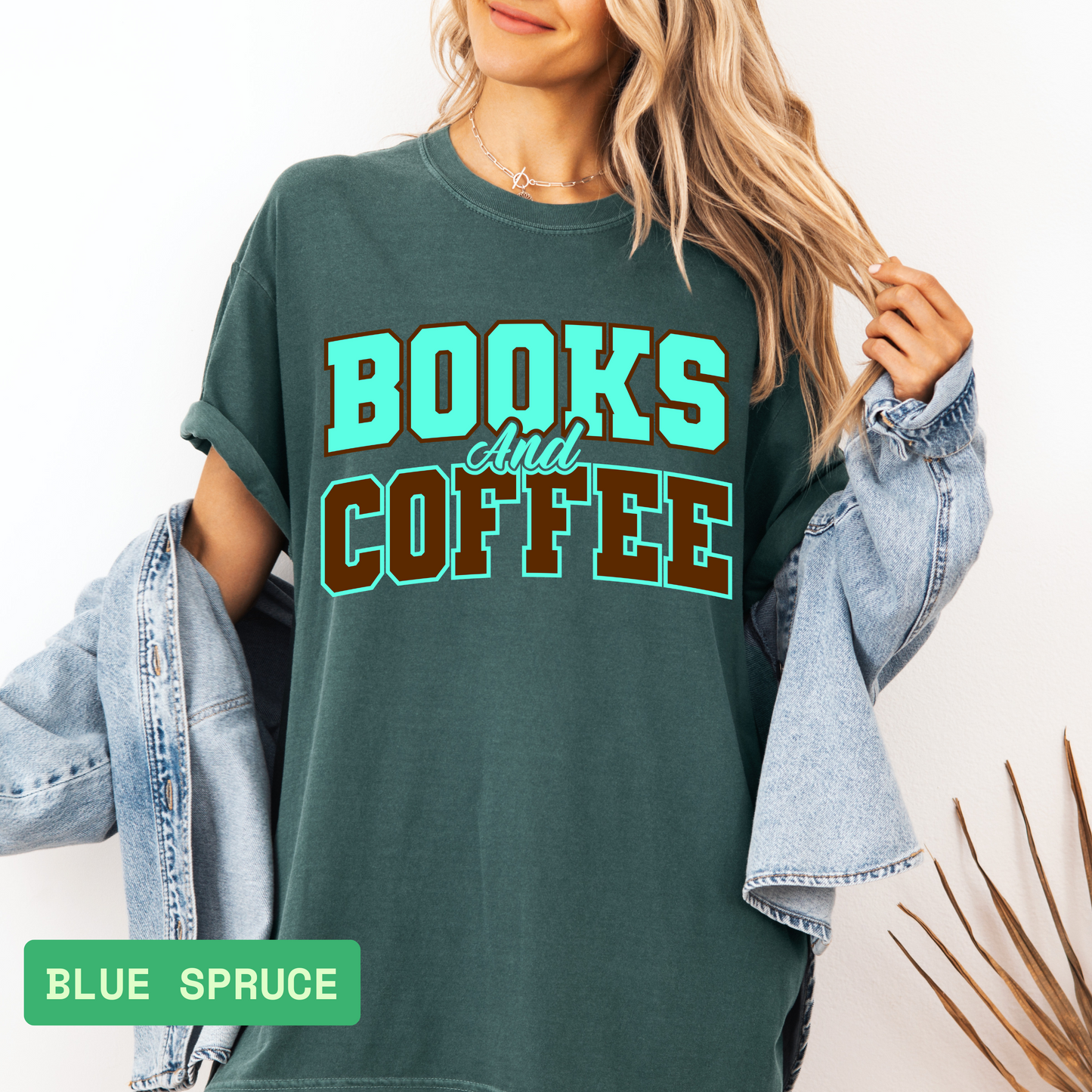 Books and Coffee T-Shirt – Book Lover Comfort Colors® Tee, Unisex Reading Shirt, Gift for Teachers, Librarians, and Coffee Enthusiasts - Evie's Dreamlands