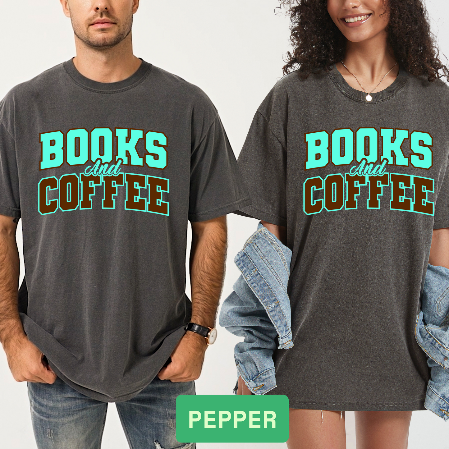 Books and Coffee T-Shirt – Book Lover Comfort Colors® Tee, Unisex Reading Shirt, Gift for Teachers, Librarians, and Coffee Enthusiasts - Evie's Dreamlands