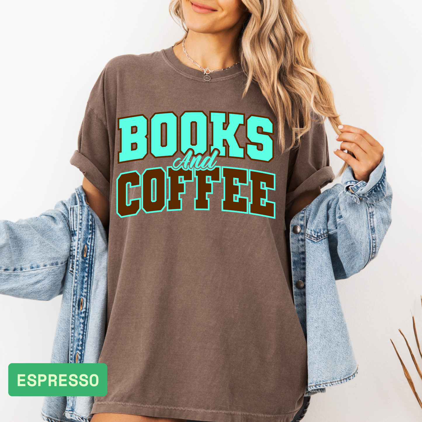 Books and Coffee T-Shirt – Book Lover Comfort Colors® Tee, Unisex Reading Shirt, Gift for Teachers, Librarians, and Coffee Enthusiasts - Evie's Dreamlands