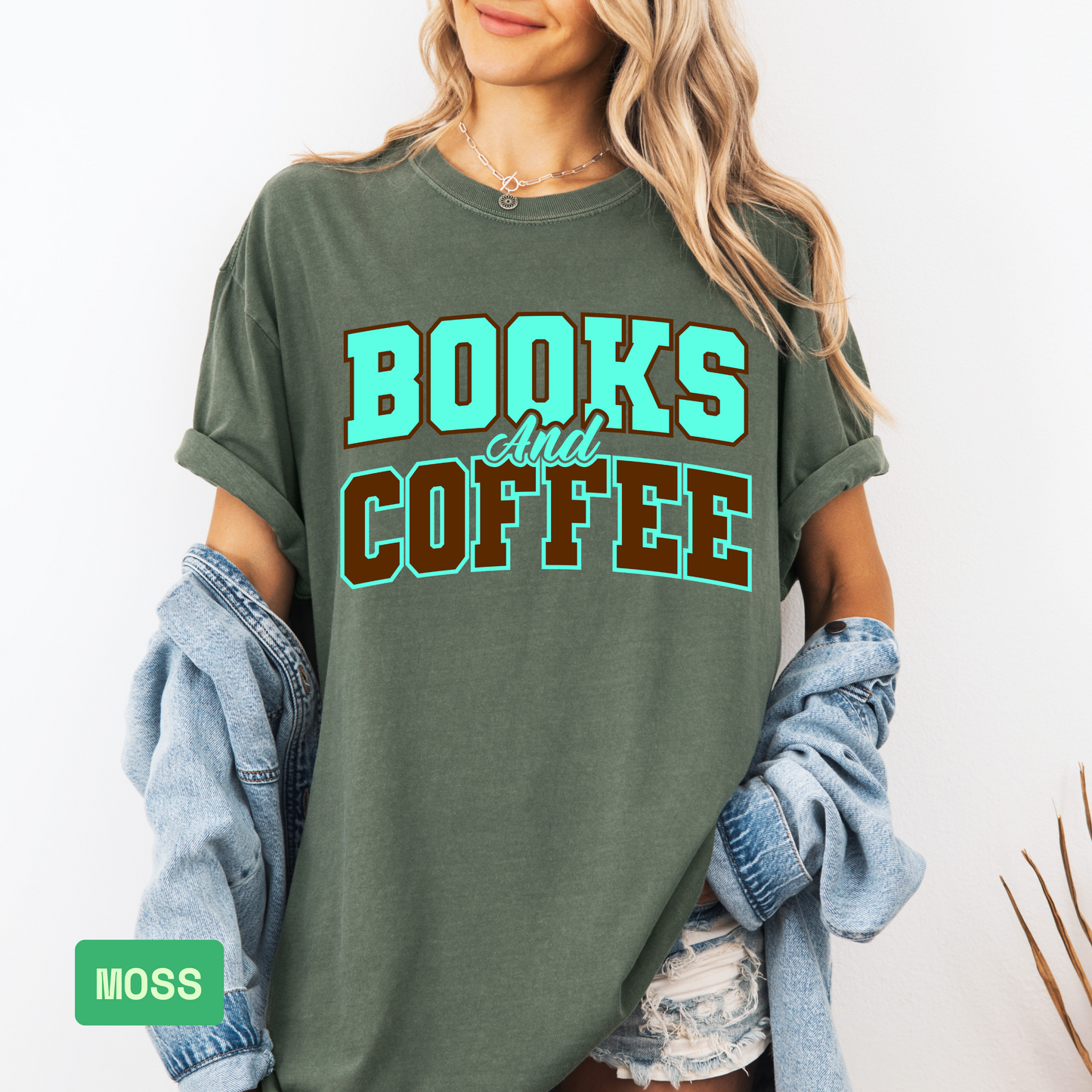 Books and Coffee T-Shirt – Book Lover Comfort Colors® Tee, Unisex Reading Shirt, Gift for Teachers, Librarians, and Coffee Enthusiasts - Evie's Dreamlands