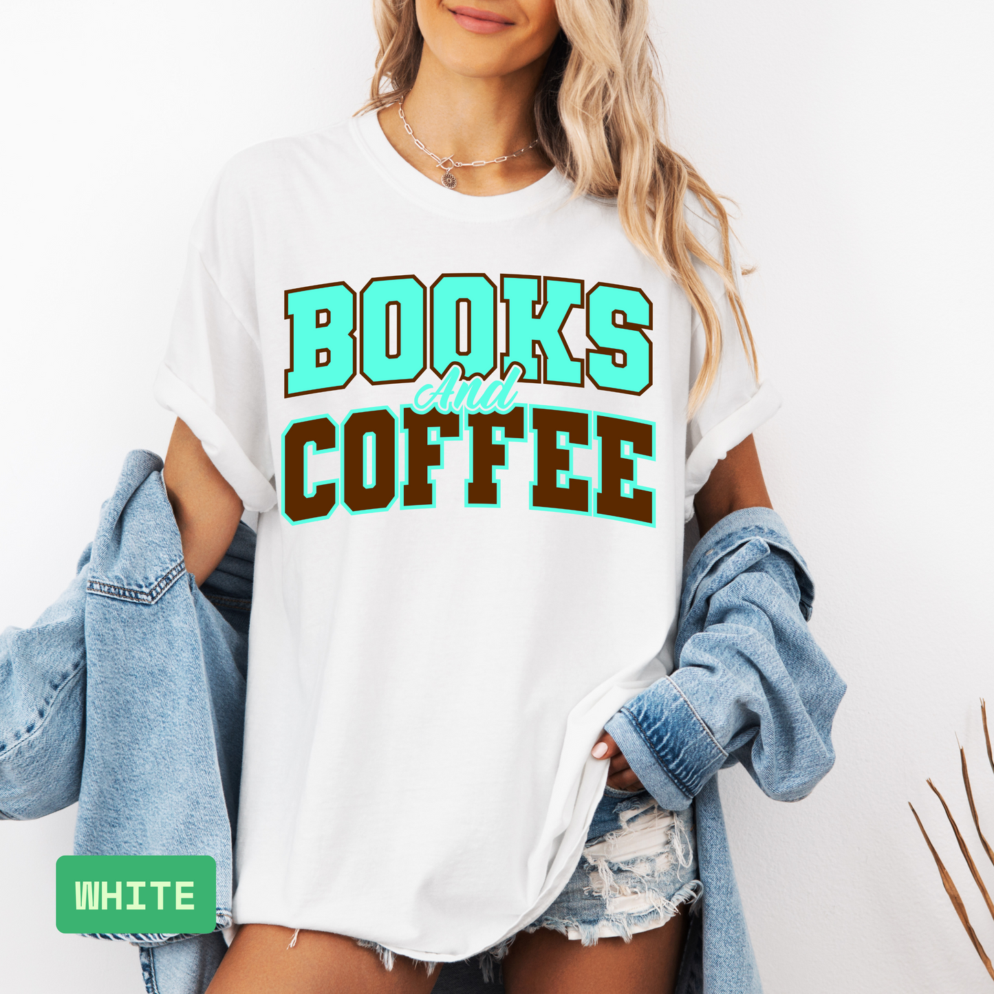 Books and Coffee T-Shirt – Book Lover Comfort Colors® Tee, Unisex Reading Shirt, Gift for Teachers, Librarians, and Coffee Enthusiasts - Evie's Dreamlands