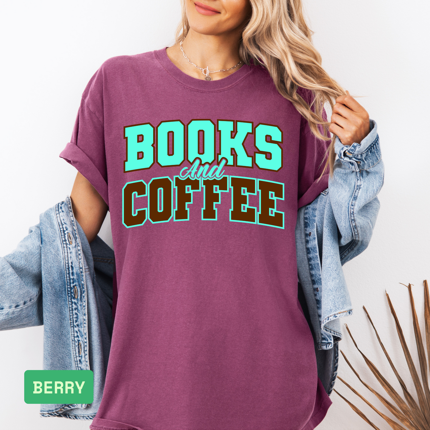 Books and Coffee T-Shirt – Book Lover Comfort Colors® Tee, Unisex Reading Shirt, Gift for Teachers, Librarians, and Coffee Enthusiasts - Evie's Dreamlands
