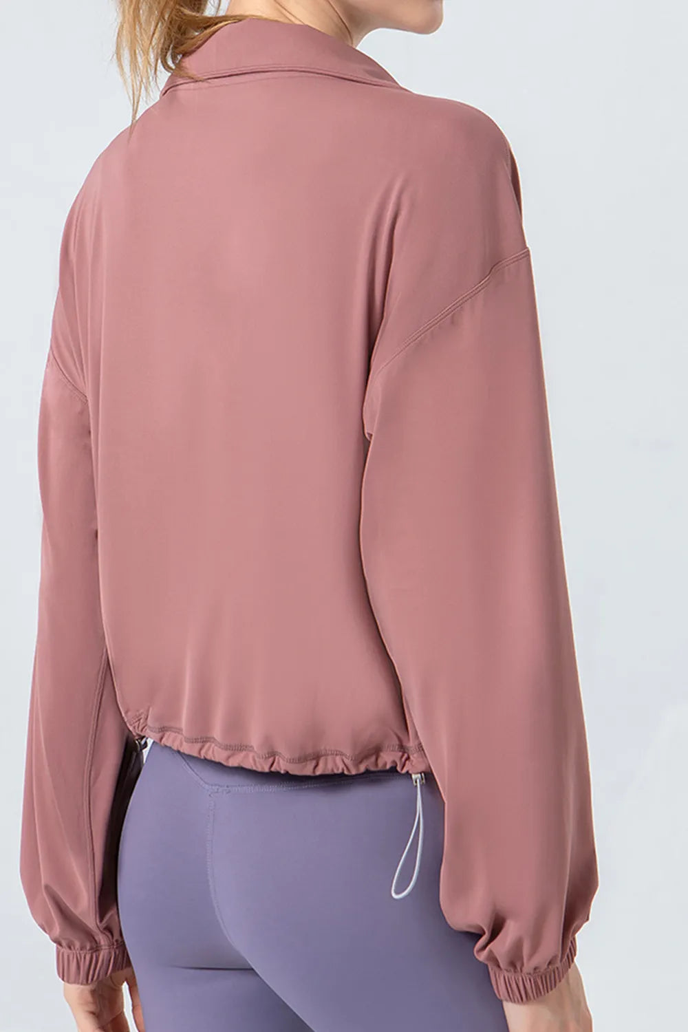 Drawstring Zip Up Active Jacket