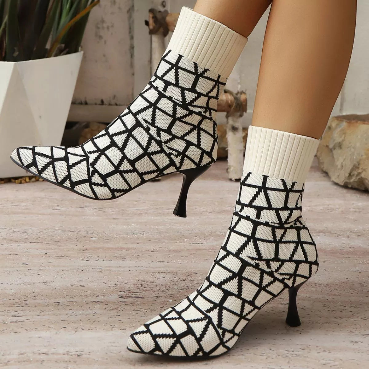 Point Toe Flared Heel Boots