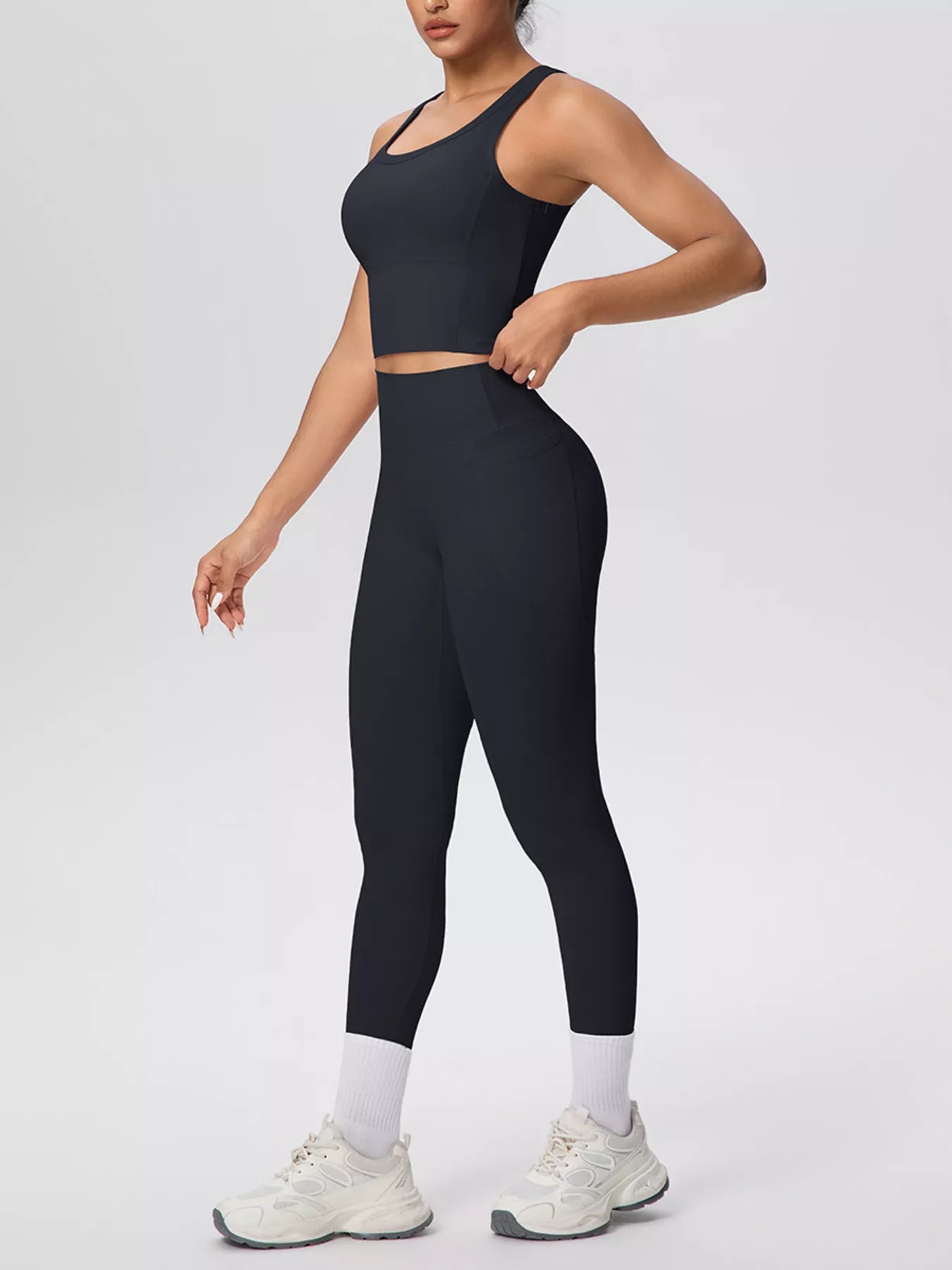 Scoop Neck Tank & High-Waisted Leggings Set