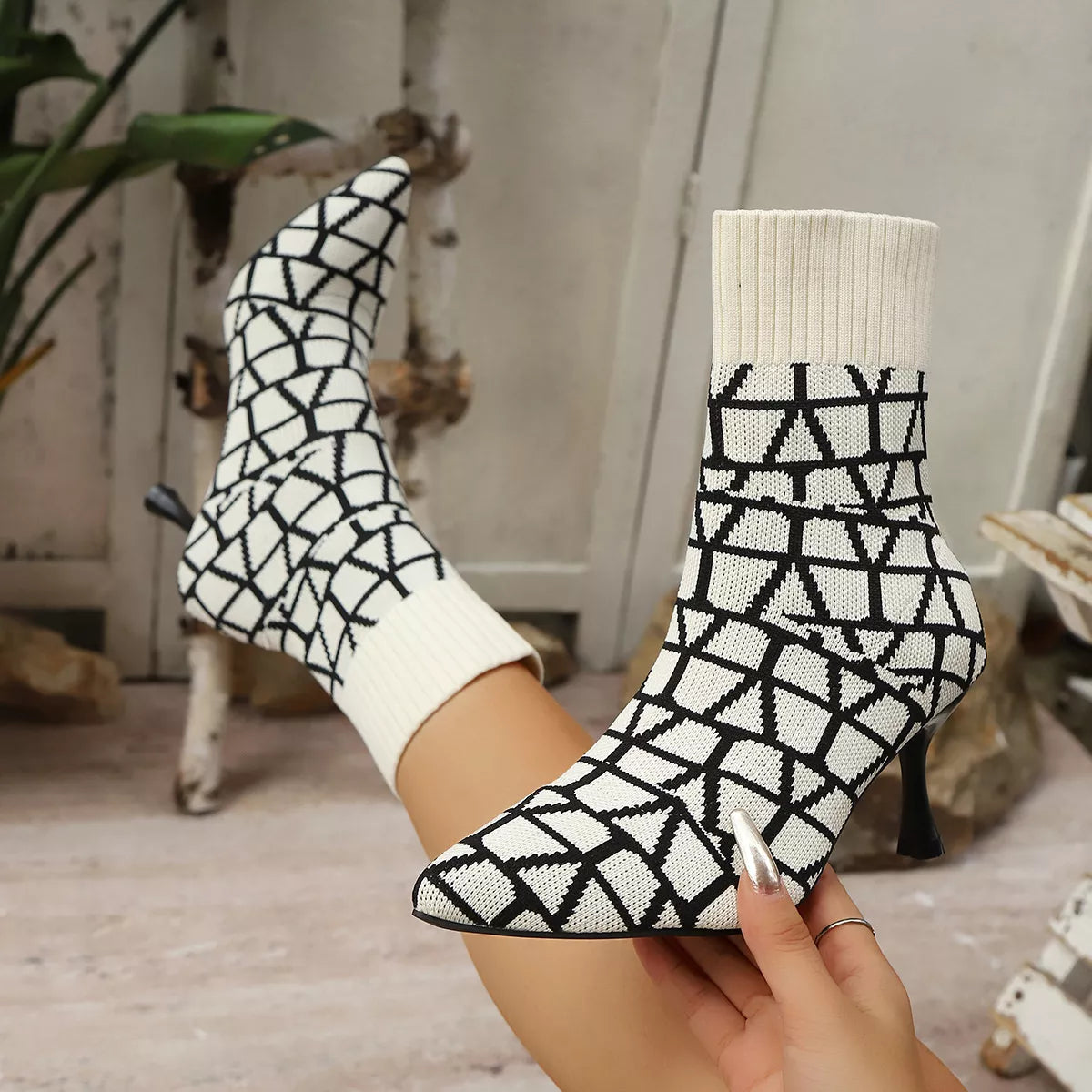Point Toe Flared Heel Boots