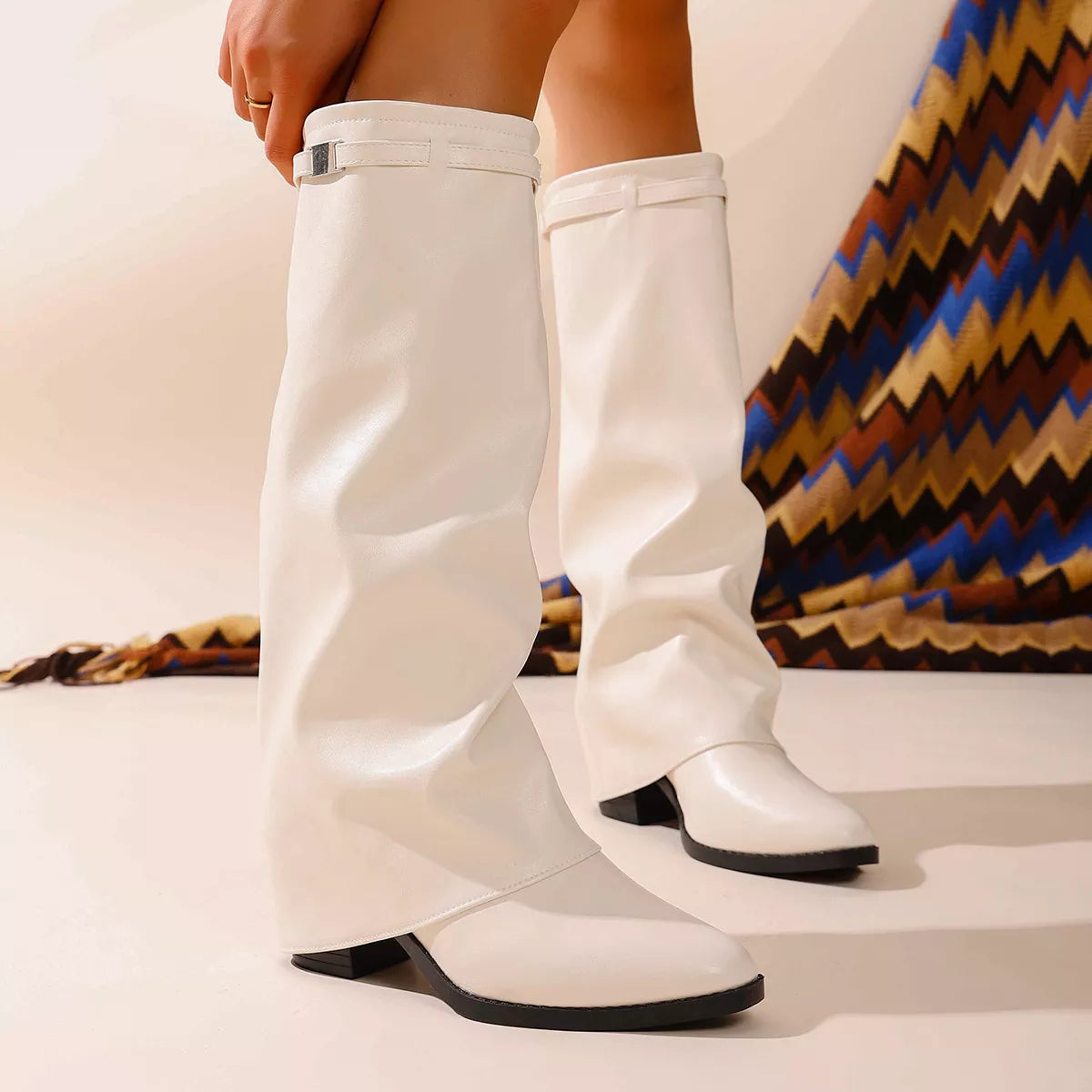 Point Toe Block Heel Boots
