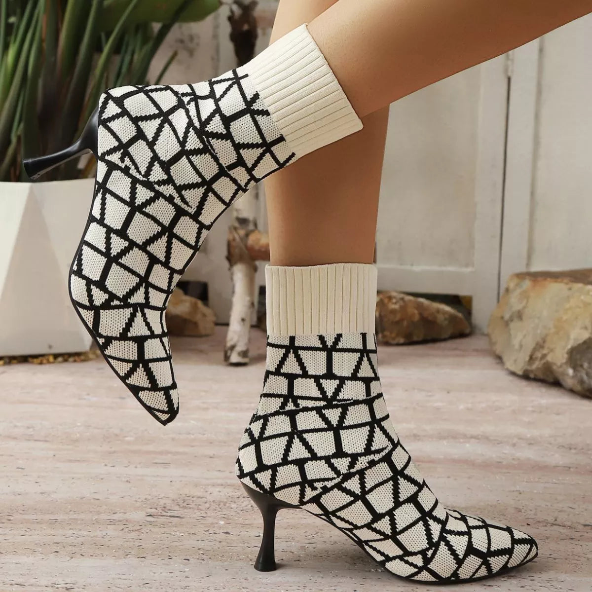 Point Toe Flared Heel Boots