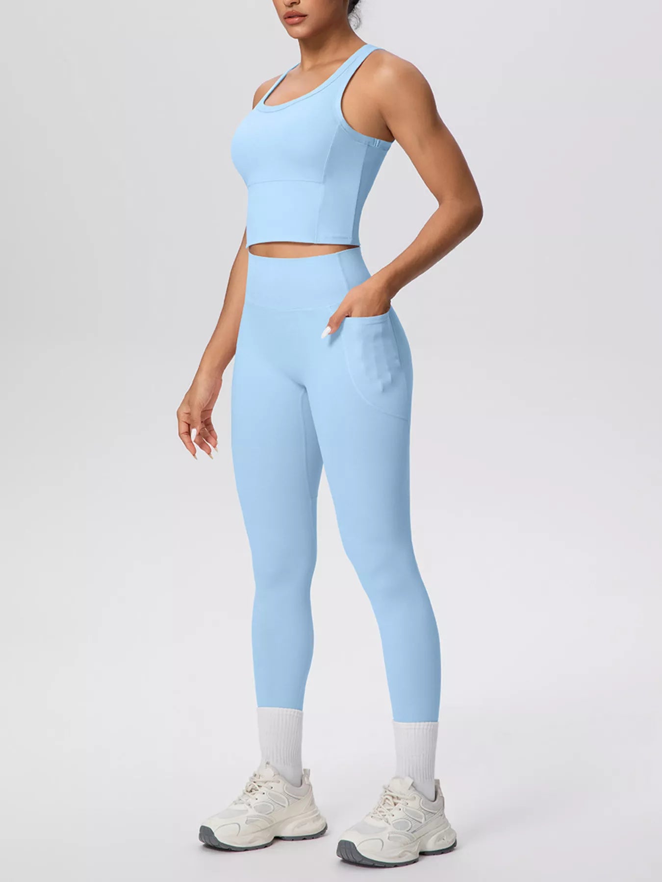 Scoop Neck Tank & High-Waisted Leggings Set