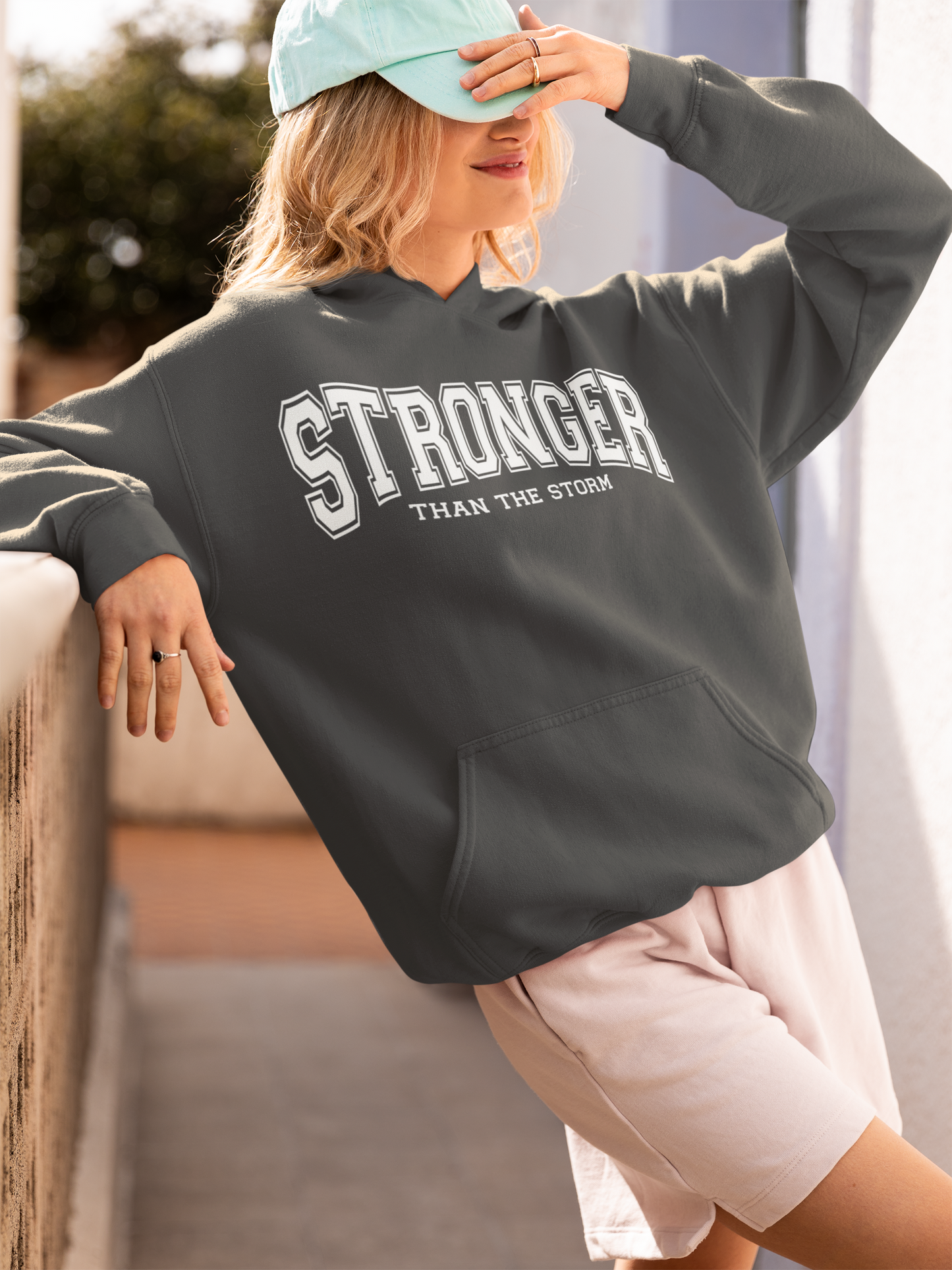 Stronger Than The Storm" Christian Hoodie | Faith-Based Inspirational Unisex Hoodie - Evie's Dreamlands