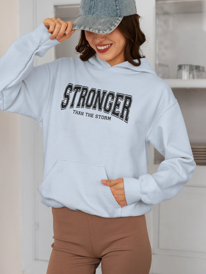 Stronger Than The Storm Christian Hoodie | Faith-Based Inspirational - Evie's Dreamlands