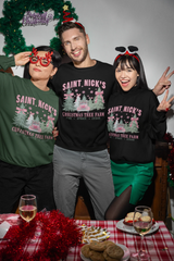 Saint Nick’s Christmas Tree Farm Sweatshirt – Vintage Pink Truck Holiday Pullover - Evie's Dreamlands