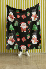 Cozy Santa & Snowman Christmas Throw Blanket | Holiday Home Decor - Evie's Dreamlands