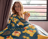 Cozy Holiday Bear Blanket | Velveteen Plush Throw for Winter & Christmas Decor