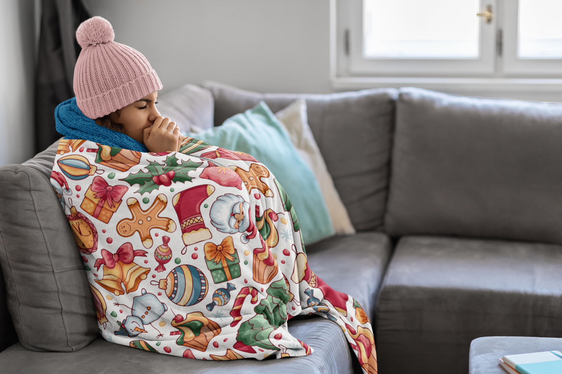 Adult-sized Velveteen Plush Blanket for snuggling up this holiday season.
