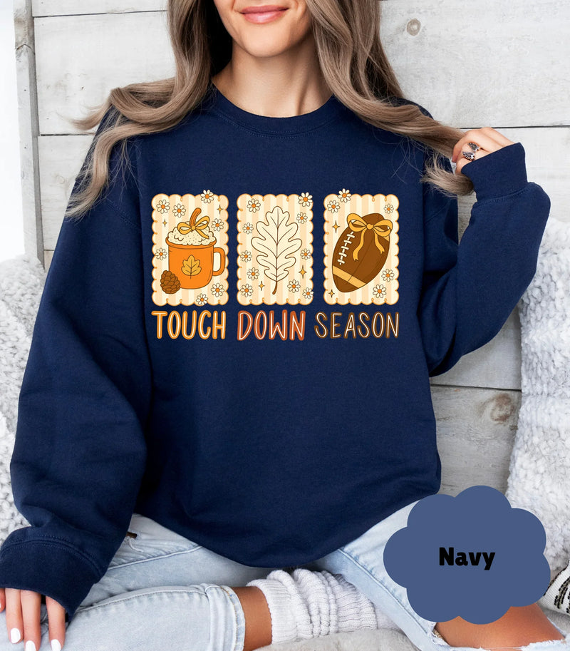 🏈 Touchdown Season Crewneck | Football Mom Game Day Sweatshirt | Gift for Mom - Evie's Dreamlands