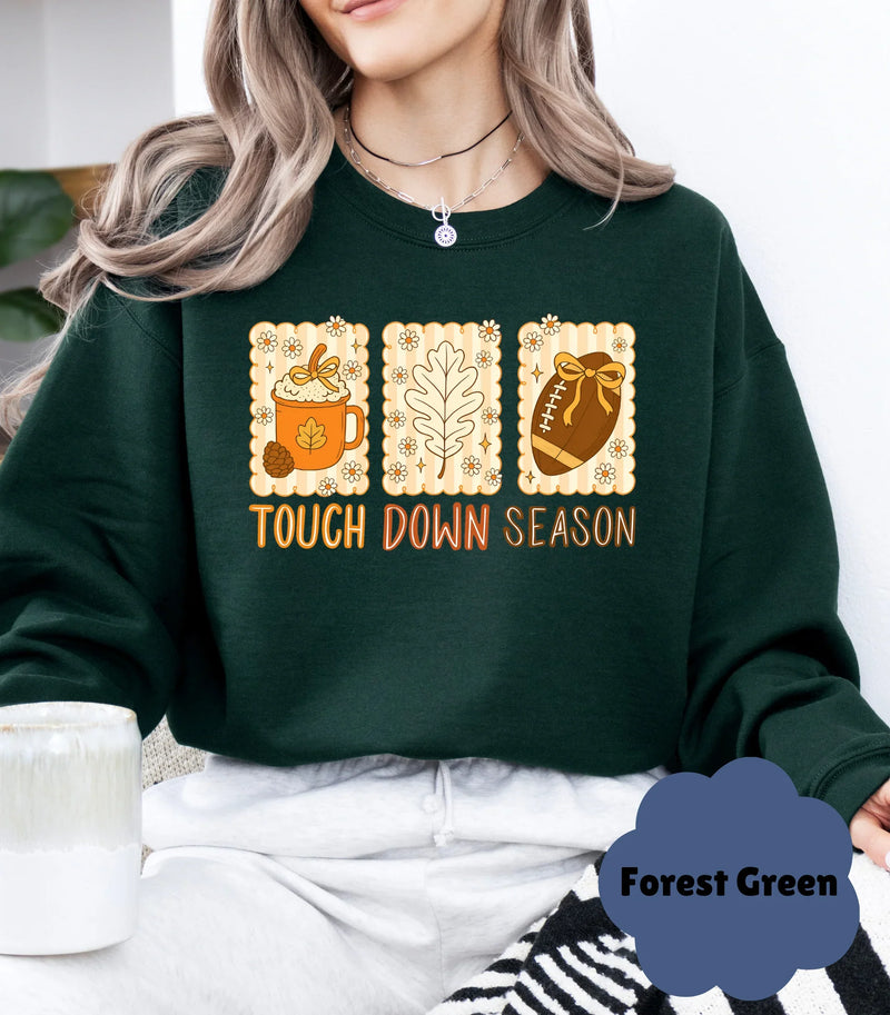 🏈 Touchdown Season Crewneck | Football Mom Game Day Sweatshirt | Gift for Mom - Evie's Dreamlands