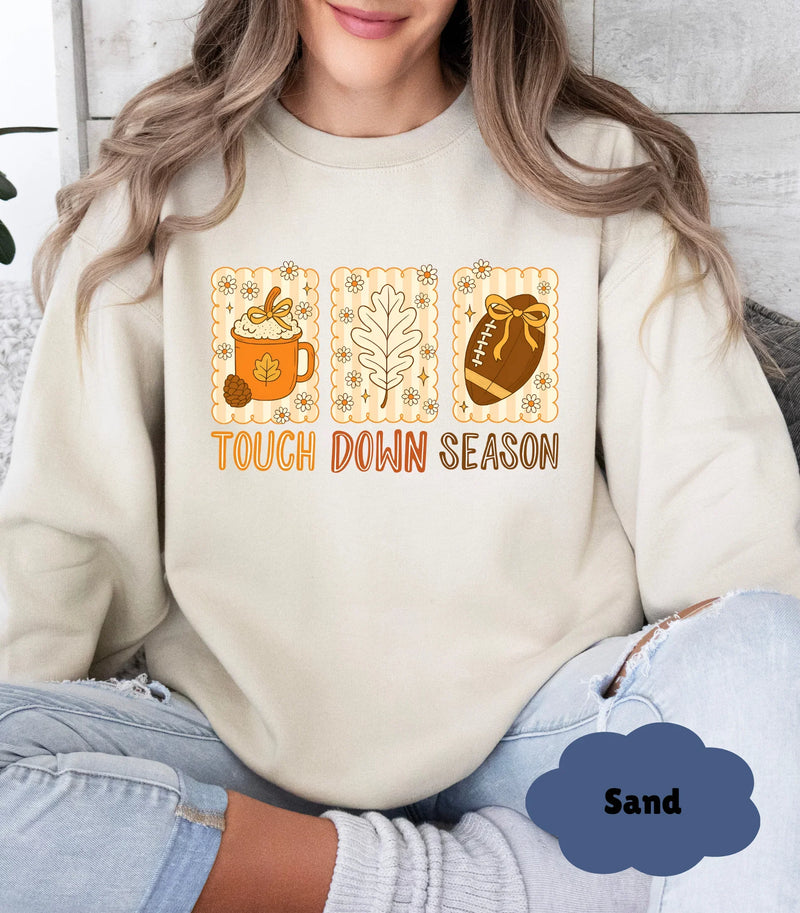 🏈 Touchdown Season Crewneck | Football Mom Game Day Sweatshirt | Gift for Mom - Evie's Dreamlands