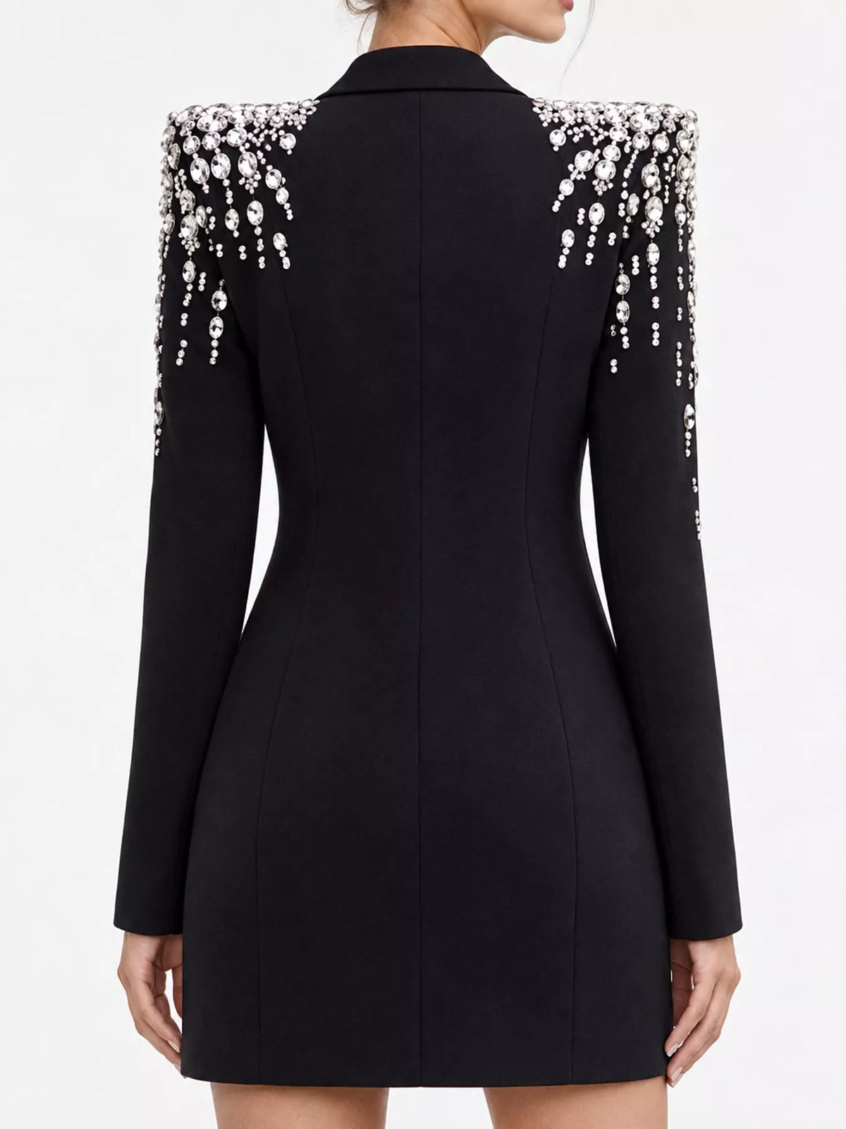 Women's embellished shoulder blazer with pockets