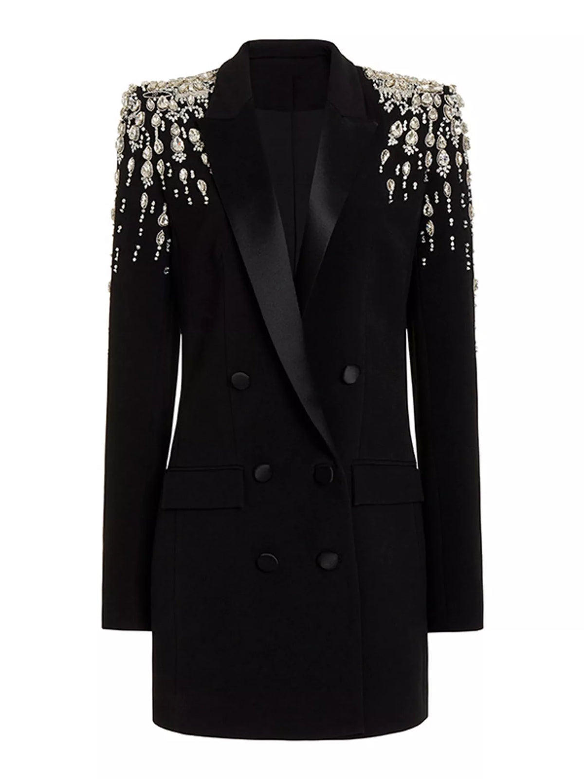 Full size double-breasted blazer for women