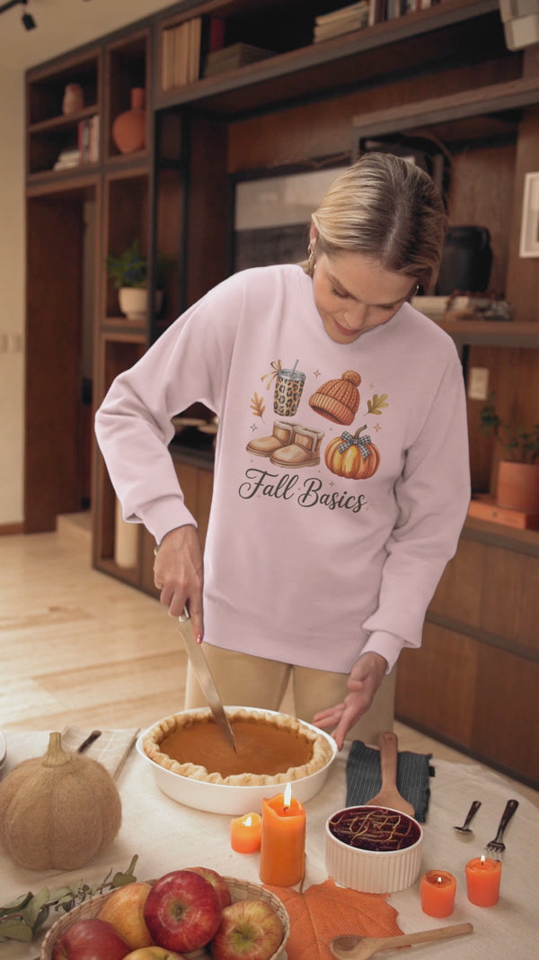 "Fall Basics" Sweatshirt | Autumn Aesthetic Crewneck
