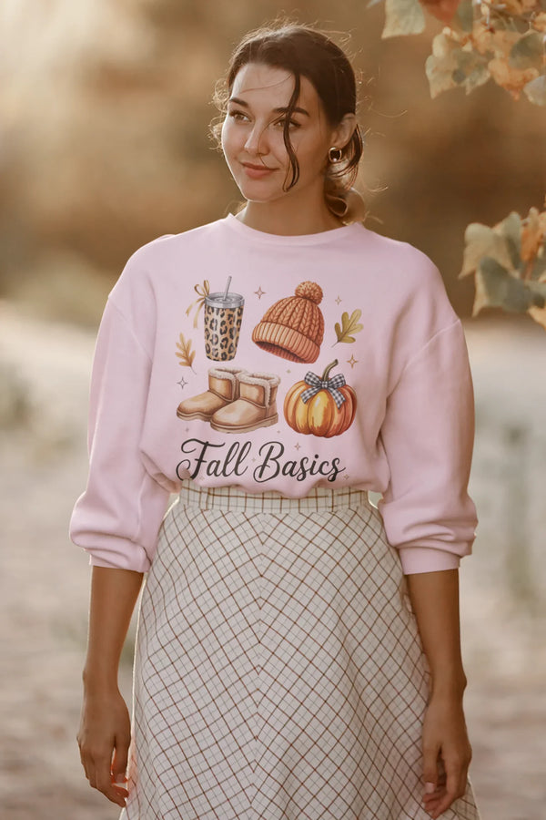"Fall Basics" Sweatshirt | Autumn Aesthetic Crewneck