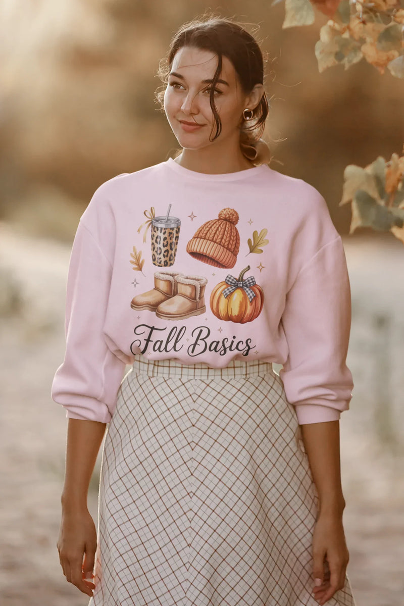 "Fall Basics" Sweatshirt | Autumn Aesthetic Crewneck