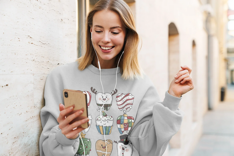 Christmas Tooth Crewneck Sweatshirt | Funny Dentist Holiday Gift - Evie's Dreamlands